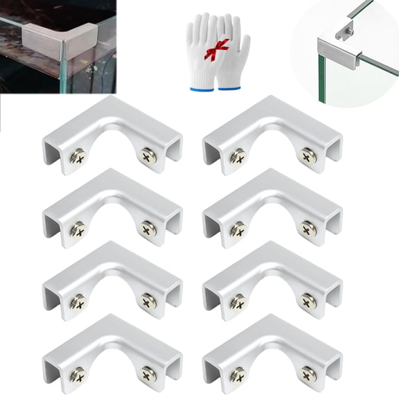 Aluminum Tile Clamp,Aluminum Alloy Tile Glass Clamp Bracket,10-12mm Tile Connector Clip Corner Joining Clip,Fixed Glass Panel Support Bracket (8PC,A)