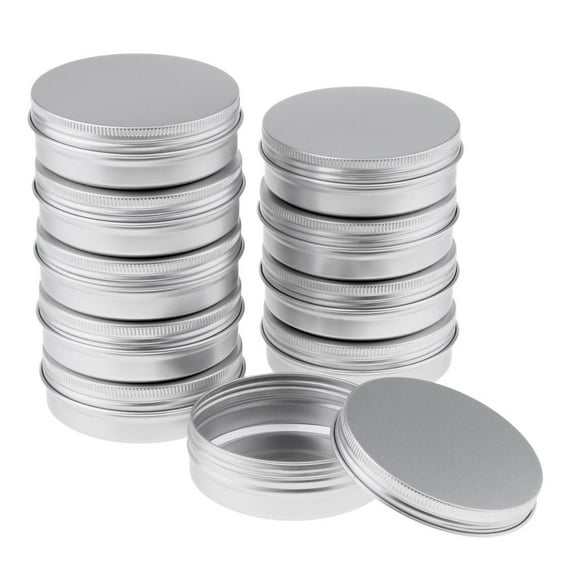 Aluminum Tin Jars, 3.5, 100 ML Gram Jar, 10 pcs, Cosmetic Metal Tins Empty Container, Round Pot Screw Cap Lid, for Lip, Salve, Make Up, Eye Shadow, (10 PCS)