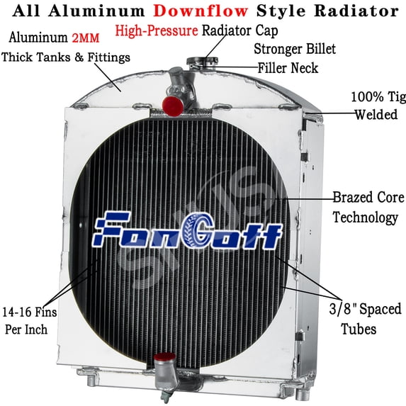 Wc 52 Radiator Aluminum Tractor Radiator 3 Row fit Allis Chalmers WD WC WF WD 45 ...