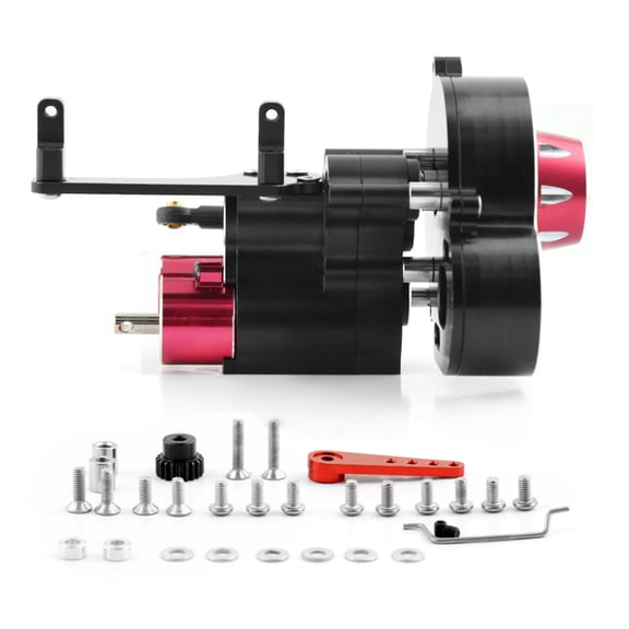 Aluminum Transmission Gearbox for RC Crawler Black+Red, Corrosion Resistance, Direct Factory Replacement