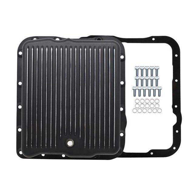 GM 4L60E/700R4 Deep Transmission Pan - Steel, Ribbed, Extra Capacity, 3.5" Deep