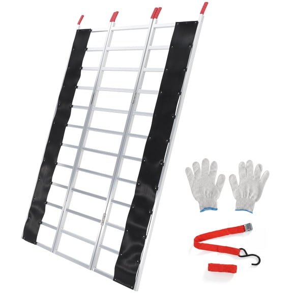 Aluminum Tri-Fold Loading Ramp for ATV, UTV, Motorcycle, Lawn Mower, Garden Tractor, Pickup Truck & Trailer, 85" x 54" - Heavy Duty 1500 lbs Capacity - Snowmobile Ramp - 3-Fold Design - Specs: 3-fold