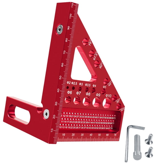 Aluminum Triangles Ruler 45°/90° Woodworking Square Protractors 3D Multi Angles Measuring Tool