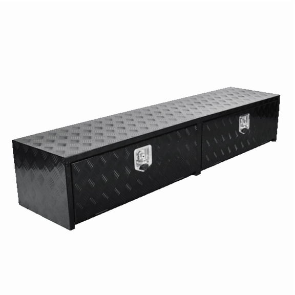 Aluminum Truck Box 72 x 13 x 16 Inch With Double Drop Door Lockable Tool Chest