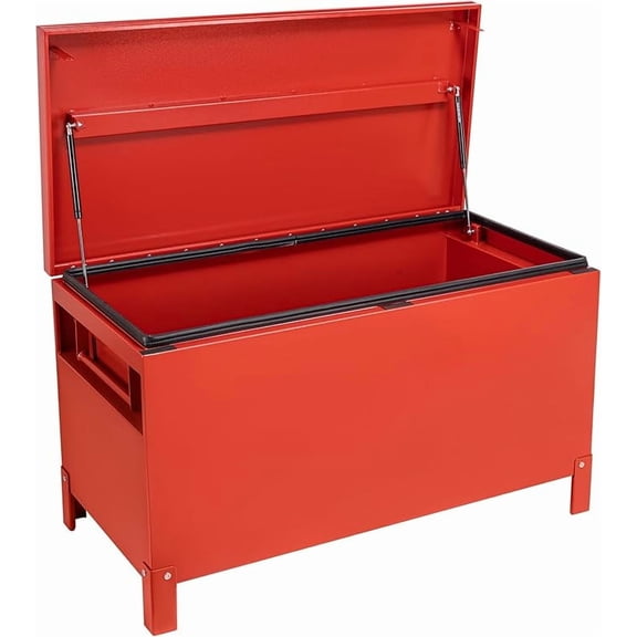 Aluminum Truck Tool Box Jobsite Storage Box Toolbox Chest Cabinet Heavy Duty Truck Bed Toolbox Gangboxes Tools Organizer Pick Up Truck Bed RV Trailer With Side Handles