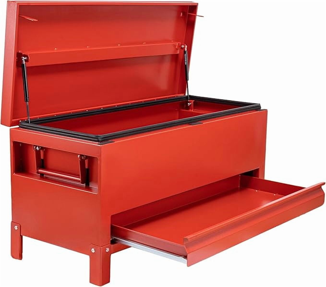 Aluminum Truck Tool Box Jobsite Storage Box Toolbox Chest Cabinet Heavy Duty Truck Bed Toolbox Gangboxes Tools Organizer Pick Up Truck Bed RV Trailer With Side Handles
