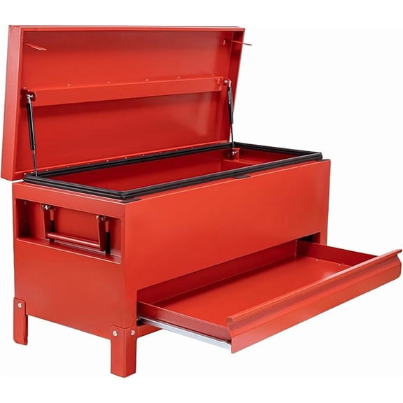 Aluminum Truck Tool Box Jobsite Storage Box Toolbox Chest Cabinet Heavy Duty Truck Bed Toolbox Gangboxes Tools Organizer Pick Up Truck Bed RV Trailer With Side Handles