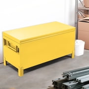 Aluminum Truck Tool Box Jobsite Storage Box Toolbox Chest Cabinet Heavy Duty Truck Bed Toolbox Gangboxes Tools Organizer Pick Up Truck Bed RV Trailer With Side Handles 36x15 Inch / Steel / Yellow