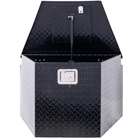 Aluminum Truck Tool Box with Lock Keys, 29x16.5x18.5 inch Black Underbody Storage for Pickup Trailer RV