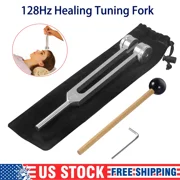 Aluminum Tuning Fork Set 128Hz Tuning Forks for Chakra Set for, Sound, Reliever Stress and Musical Instrument, with Reflex and Hexagonal