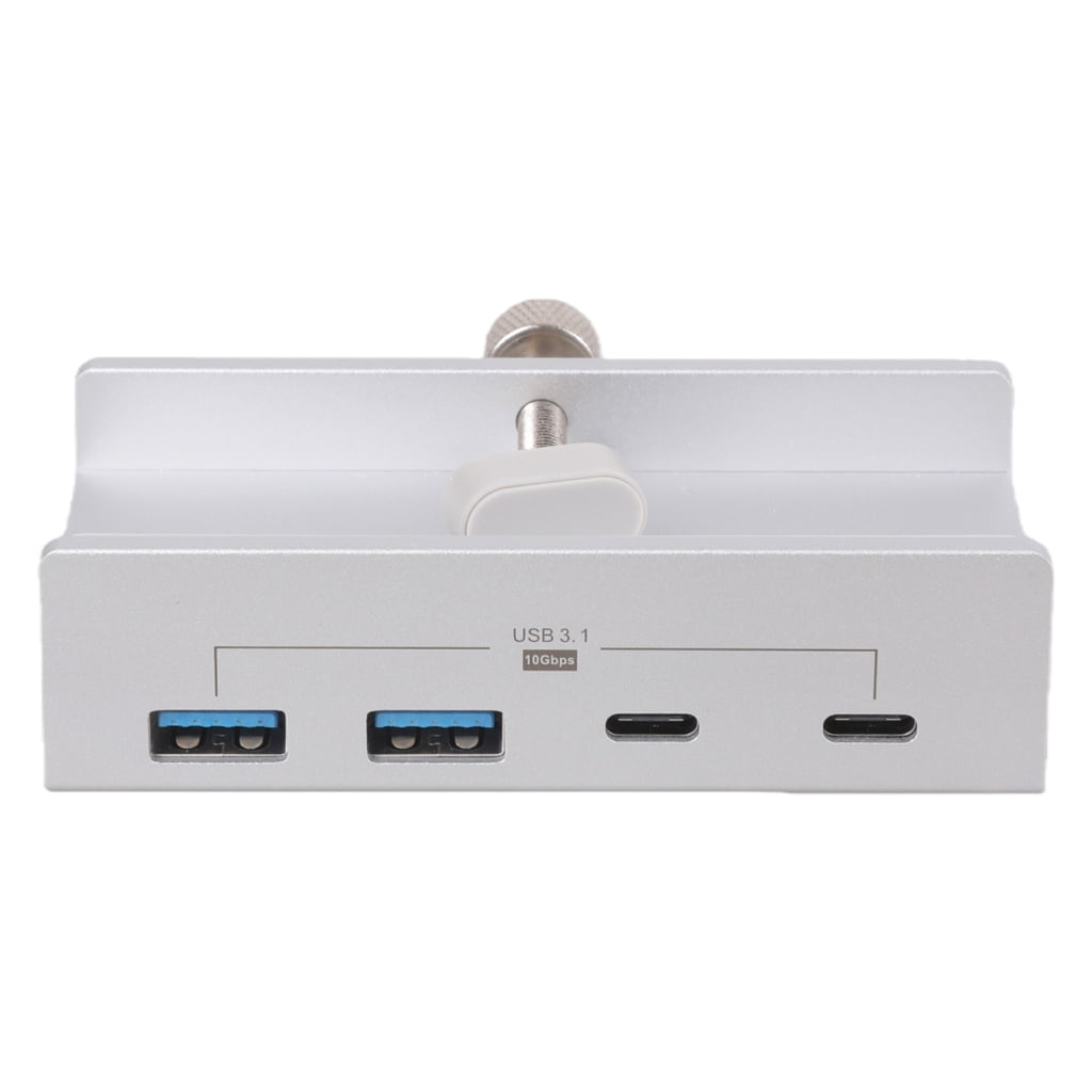 Aluminum Type C 4 Port USB 3.1 Hubs Phone Holder Power Adapter Splitter 10Gbps USB C Docking Hubs Aluminum Clamp Dock