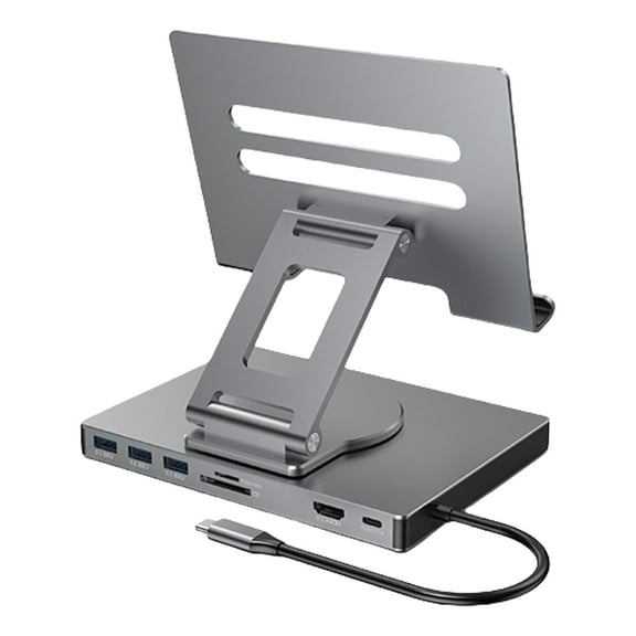 Aluminum Type C Hubs 8/9 in 1 Connection Port Fast Data Transfer Multifunctional Docking Station Laptop Stand