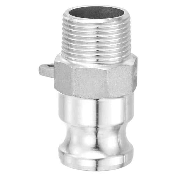 Aluminum Type A Cam Groove Fitting, 1"x1" Male NPT Cam and Groove Hose Fitting Cam Lock Adapter, Cam Lock Coupling Quick Conversion Connector for Fluid Transfer, Silver