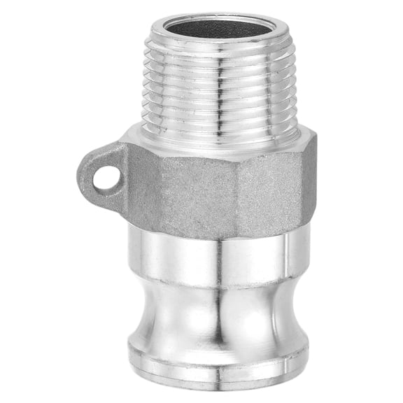 Aluminum Type F Cam Groove Fitting, 3/4" x 3/4" Male NPT Cam and Groove Hose Fitting, Quick Conversion Connector for Fluid Transfer, Silver
