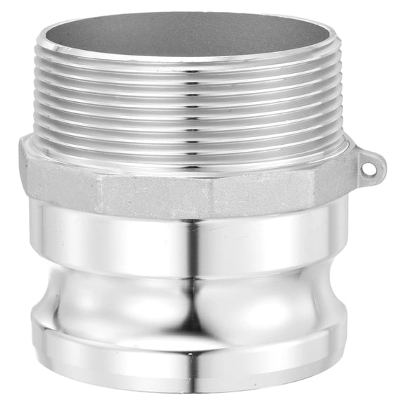 Aluminum Type F Cam Groove Fitting, 3"x3" Male NPT Cam and Groove Hose Fitting Cam Lock Adapter, Cam Lock Coupling Quick Conversion Connector for Fluid Transfer, Silver