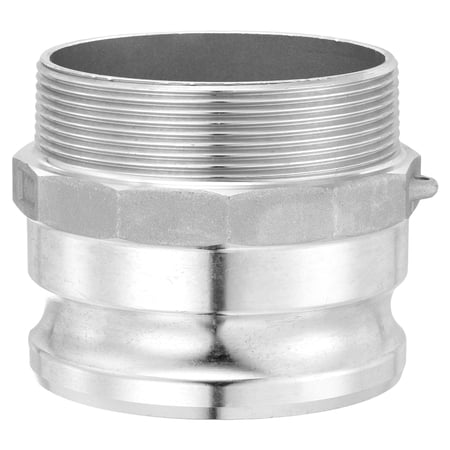 Aluminum Type F Cam Groove Fitting, 4"x4" Male NPT Cam and Groove Hose Fitting Cam Lock Adapter, Cam Lock Coupling Quick Conversion Connector for Fluid Transfer, Silver