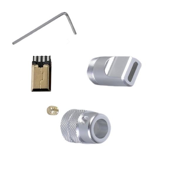 Aluminum USB 5Pin Soldering Type Male Plug Connector 5Pin USB Charging Plug Repair Assembly Adapter Shell Replacement