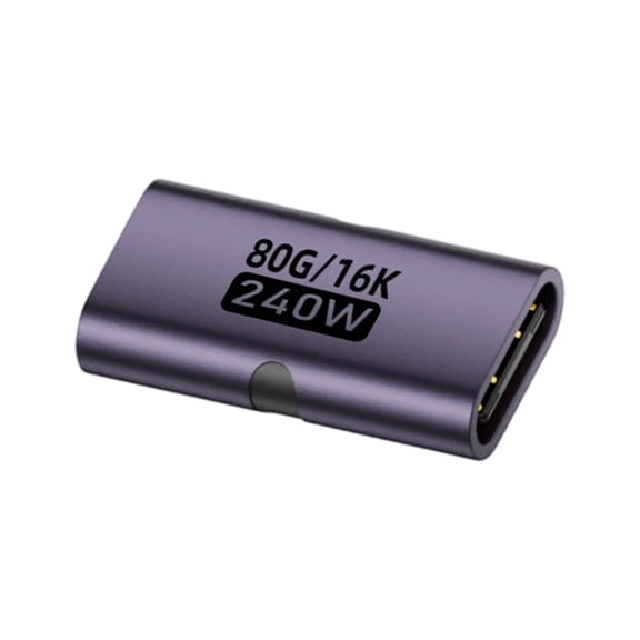 Aluminum USB C Extender Fast Speed Data Transfer Professional USB C Female to Female Adapter 240W 80Gbps 16K/60HZ