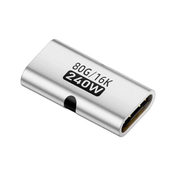 Aluminum USB C Female to Female Extender Data Transfer 16K 60HZ Video Cable 80Gbps Data Transfer Converter for Phone