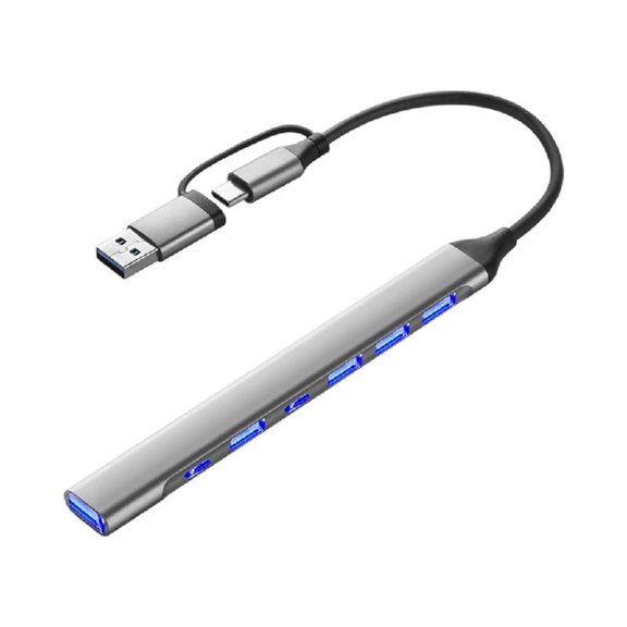 Aluminum USB C Hub, Fast Charging & OTG Supports, 5Gbps Data Transfer for Laptop, Phone, Tablet