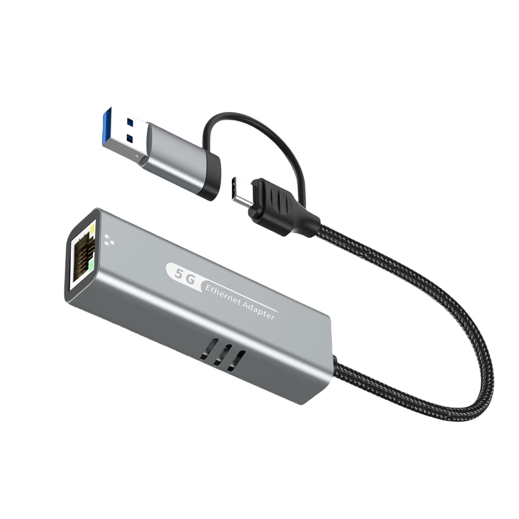 Aluminum USB Type C to RJ45 Adapter 5000Mbps Ethernet for Laptops and Tablets