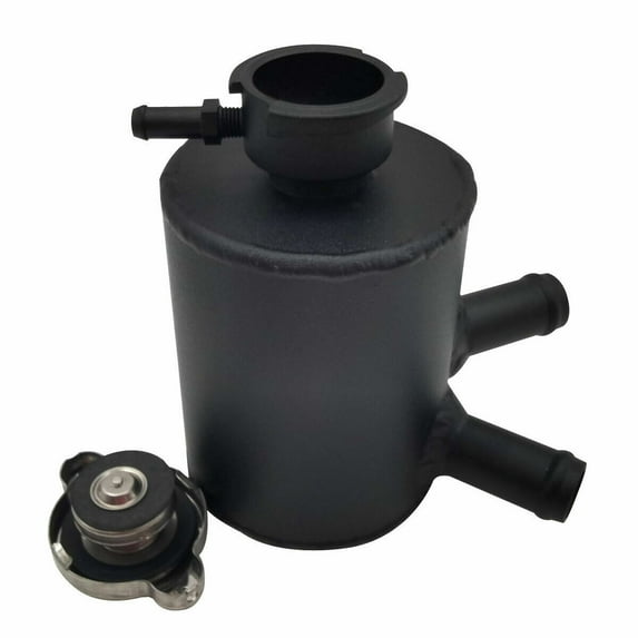 Aluminum Universal Radiator Coolant Expansion Overflow Header Tank Bottle W/Cap Black