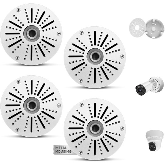 Aluminum Universal Security Camera Junction Box, Metal Mount Bracket for Bullet, Dome, PTZ Cameras, Cable Concealment for IP Security Cameras