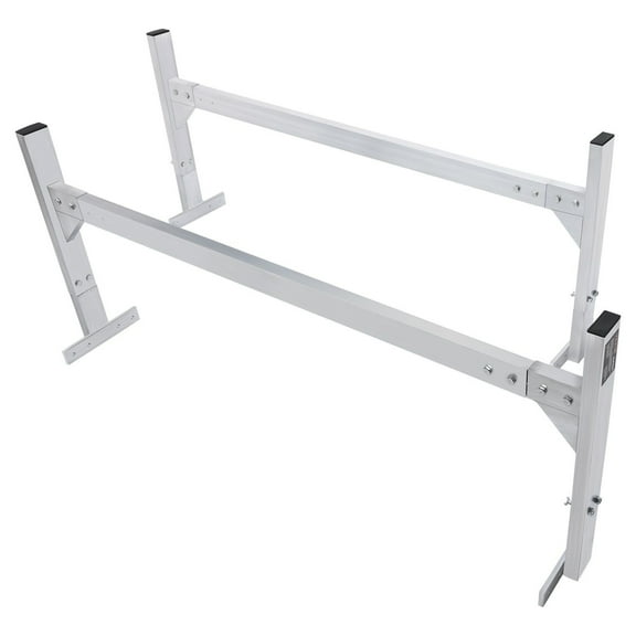 Aluminum Van Roof Ladder Rack, 2-Bar Adjustable Cargo Rack (51.2"-81.1"), 400 lb Capacity for Vans & Trailers