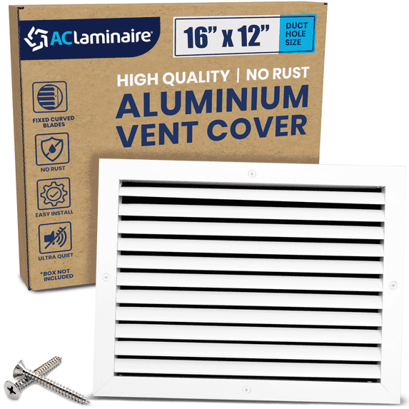 Vent Cover 16 x 12 Aluminum Return Air Grille, Rustproof, 1-Pack [17.6" x 13.6" Face]