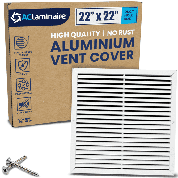 Aluminum Return Air Grille, Rustproof, 1-Pack [22" x 22"]