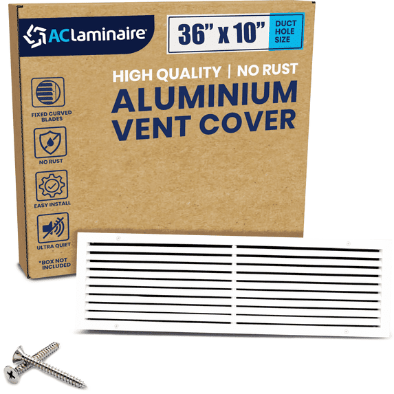 ACLAMINAIRE Vent Cover 36 x 10 Aluminum Return Air Grille - Rustproof, 1-Pack