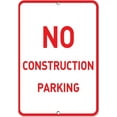 thumbnail image 1 of Aluminum Vertical Metal Sign Multiple Sizes No Construction Parking A with Border Weatherproof Street 9x12Inches, 1 of 5