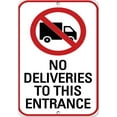 thumbnail image 1 of Aluminum Vertical Metal Sign Multiple Sizes No Deliveries to This Entrance B Traffic Exit Enter with Border Weatherproof Street 9x12Inches, 1 of 5