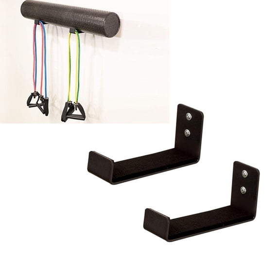 Aluminum Wall Mounted Yoga Mat Storage Rack 2Pcs Set With Felt Pads For Gym