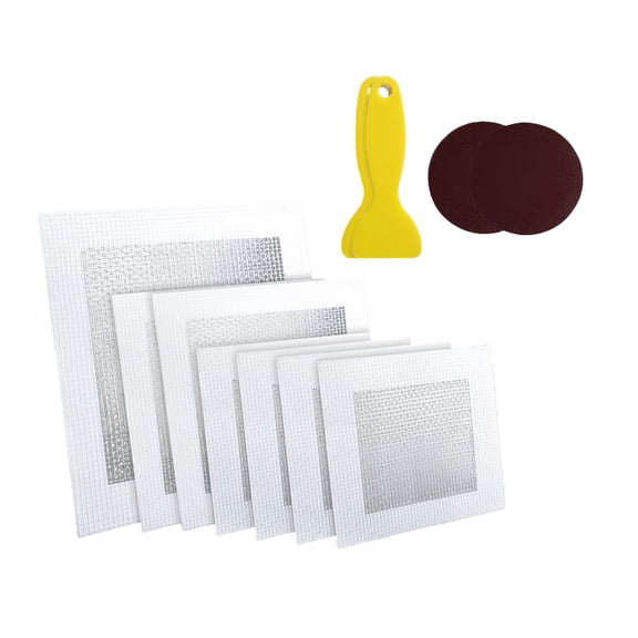 Heavy Type Fiberglass Meshes Wall Patches Set Includes Metal Scraper Sanding Pap