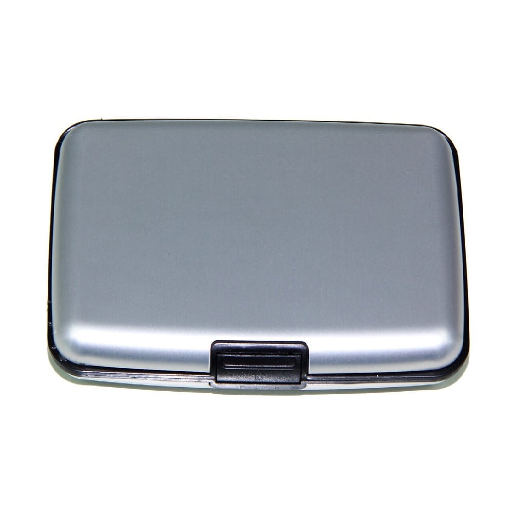 Aluminum Wallet Credit Card Holder Case For Men And Women Rfid Protection Silver Color 0230