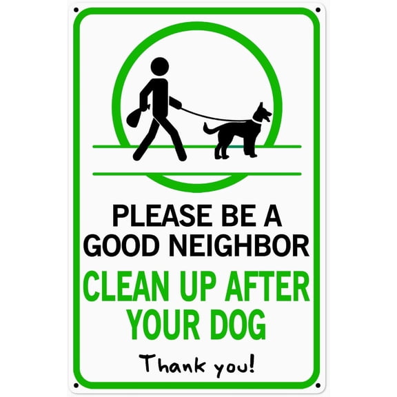 Aluminum Warning Clean Up After Your Dog Sign No Dog Pooping Warning Sign Aluminum Metal Sign 8x12 inches