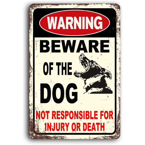 Aluminum Warning Sign, Beware of Dog Sign, 8x12 Inch, Dog Yard Sign