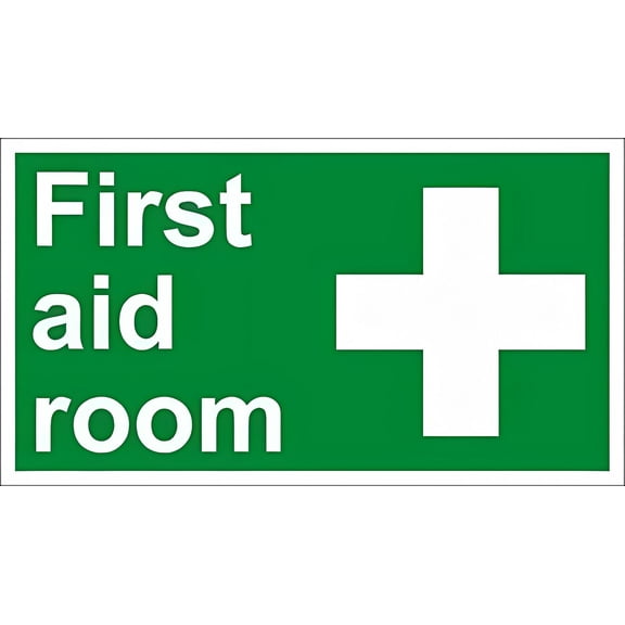 Aluminum Warning Sign First Aid Room Safety 12 x 8 Inches - Road Sign Business Sign Metal Sign, Indoor Outdoor Office, Factory, First Aid Location Identification
