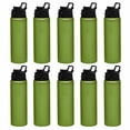 thumbnail image 1 of Aluminum Water Bottles with Snap Lids 25 oz. Set of 10, Bulk Pack - Reusable, Great for Gym, Hiking, Cycling, For School - Green, 1 of 5
