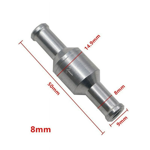 Aluminum Way Non-Return Check Valve Gasoline Accessory Replacement Replaces Spare Repair Alloy Diesel High Quality 8Mm