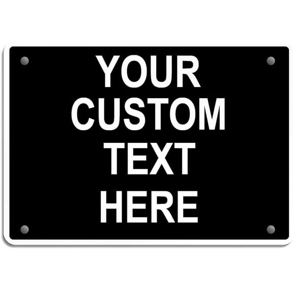 Aluminum Weatherproof Metal Sign Multiple Sizes Custom Personalized Text Here Black White Traffic Regulation Horizontal Street Signs 14x10Inches