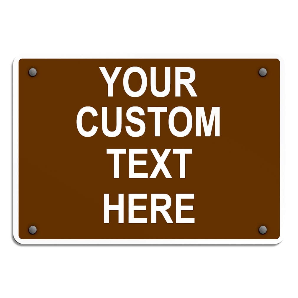 Aluminum Weatherproof Metal Sign Multiple Sizes Custom Personalized Text Here White Black 2737