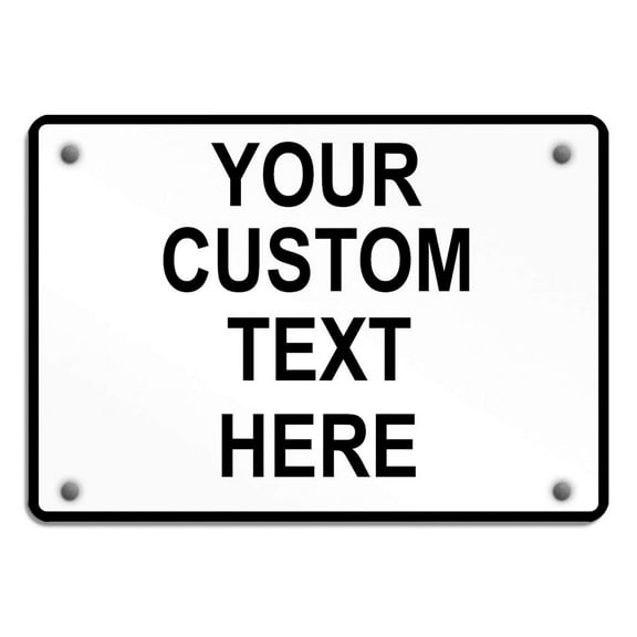 Aluminum Weatherproof Metal Sign Multiple Sizes Custom Personalized Text Here White Orange Warning Horizontal Street Signs 8x12Inches
