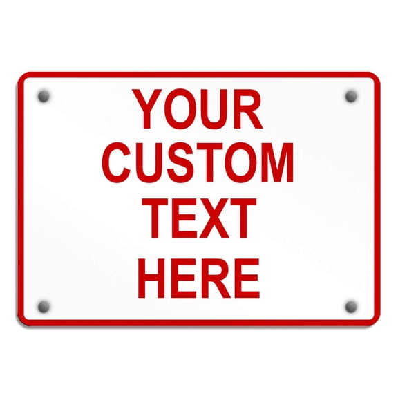 Aluminum Weatherproof Metal Sign Multiple Sizes Custom Personalized Text Here White Orange Warning Horizontal Street Signs 8x12Inches
