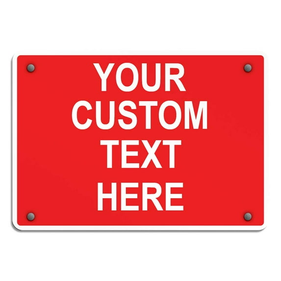 Aluminum Weatherproof Metal Sign Multiple Sizes Custom Personalized Text Here White Red Danger Horizontal Street Signs 10x7Inches