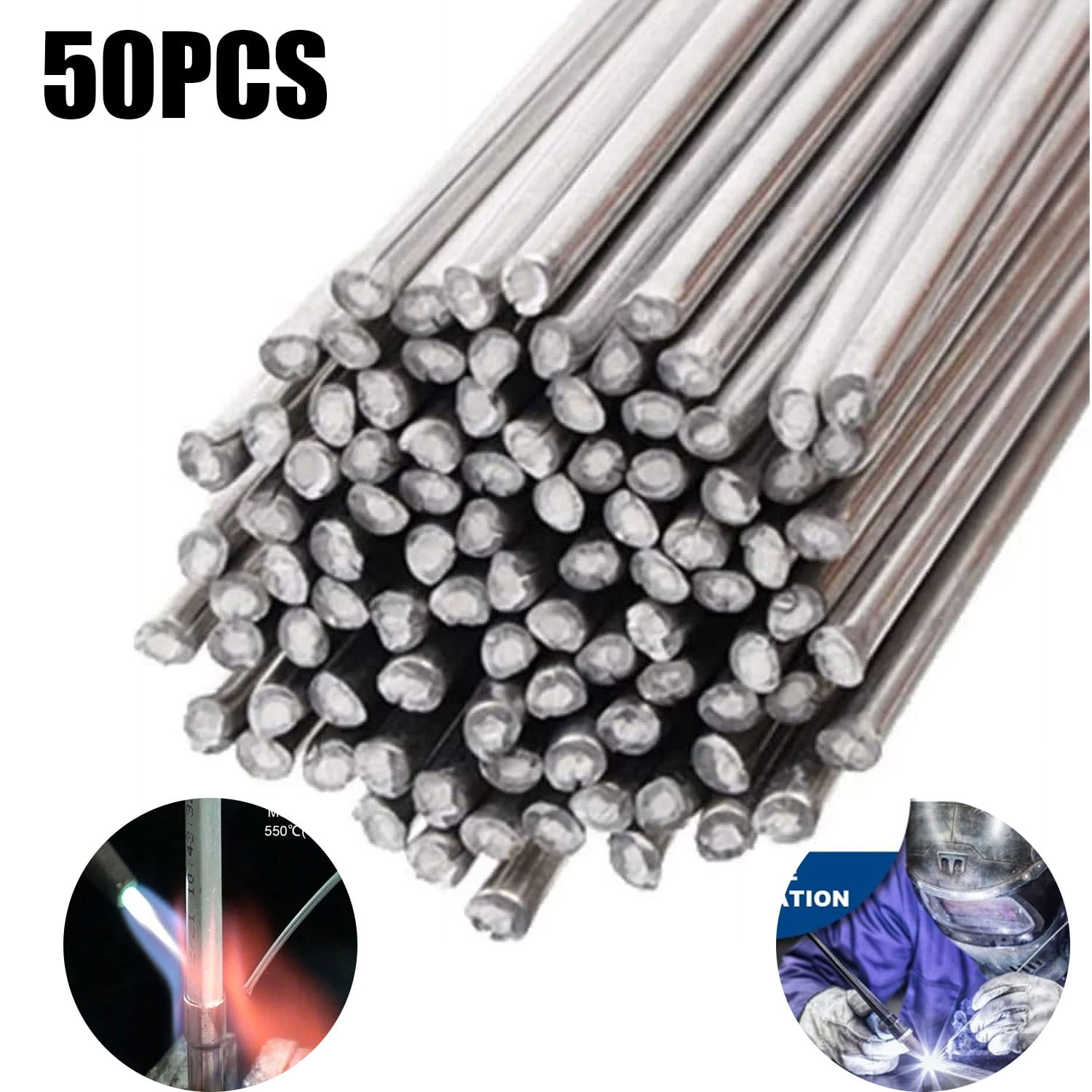 Siisll Easy Melt Flux-Cored Welding Rods, Aluminum, 1/16" x 13", 50 Pieces