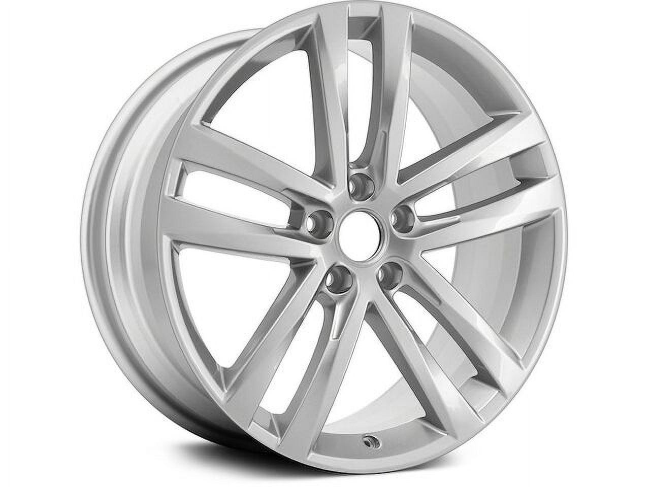 Aluminum Wheel - 19 x 8 Inch - 5-Double Spoke - 5 Lug - Silver - Compatible with 2016 - 2019 Volkswagen Passat 2017 2018