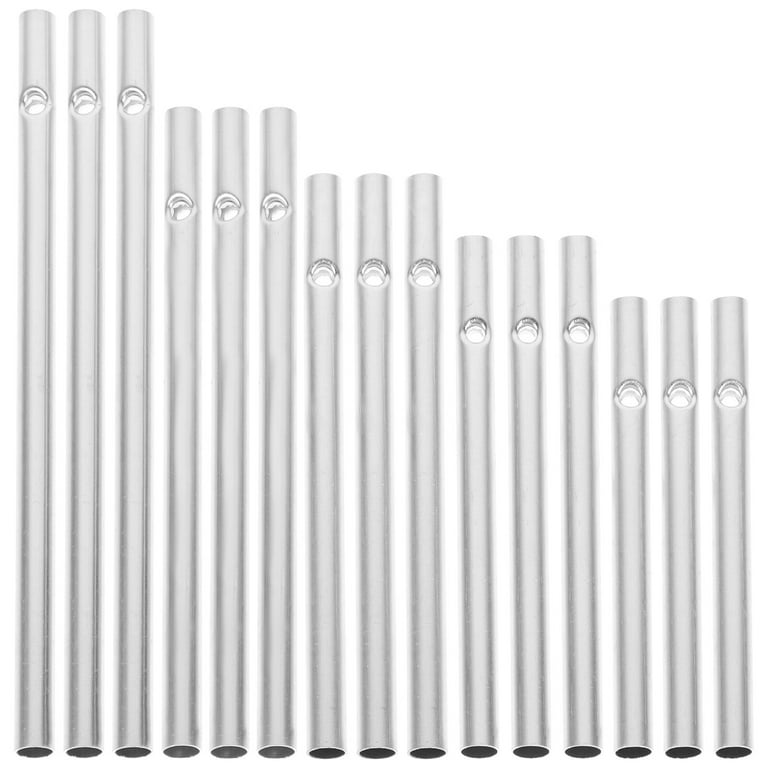Aluminum Wind Chime Tubes 60pcs Silver Tone Large Hollow Wind