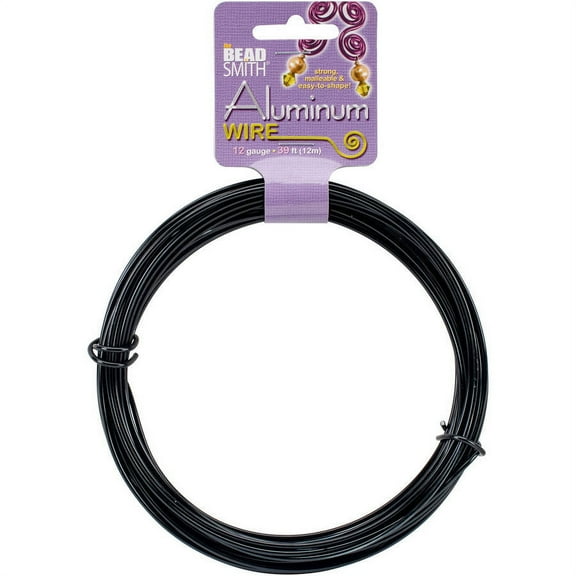 Aluminum Wire, 12 Gauge, 39' Coil, Black